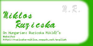 miklos ruzicska business card